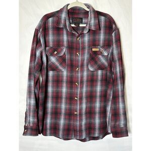 Hickory Shirt Co. Men's Long Sleeve Flannel Black/Red Plaid Tall Size XLT